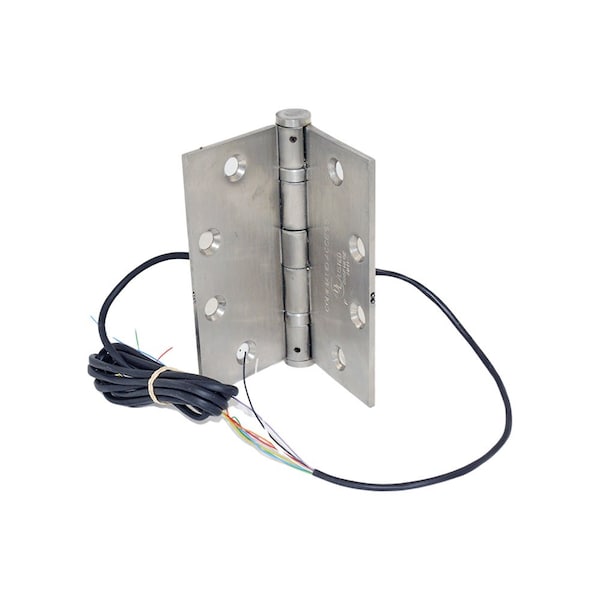 4-1/2" x 4-1/2" Electric 8 Wire BB1279 Steel Base Hinge US32D Satin Stainless Steel Finish